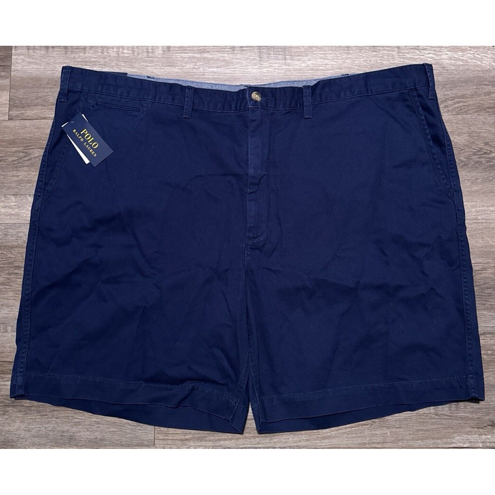 NEW Polo Ralph Lauren Men's Size 48B Classic Fit 8" Navy Rugged Chino Shorts Big